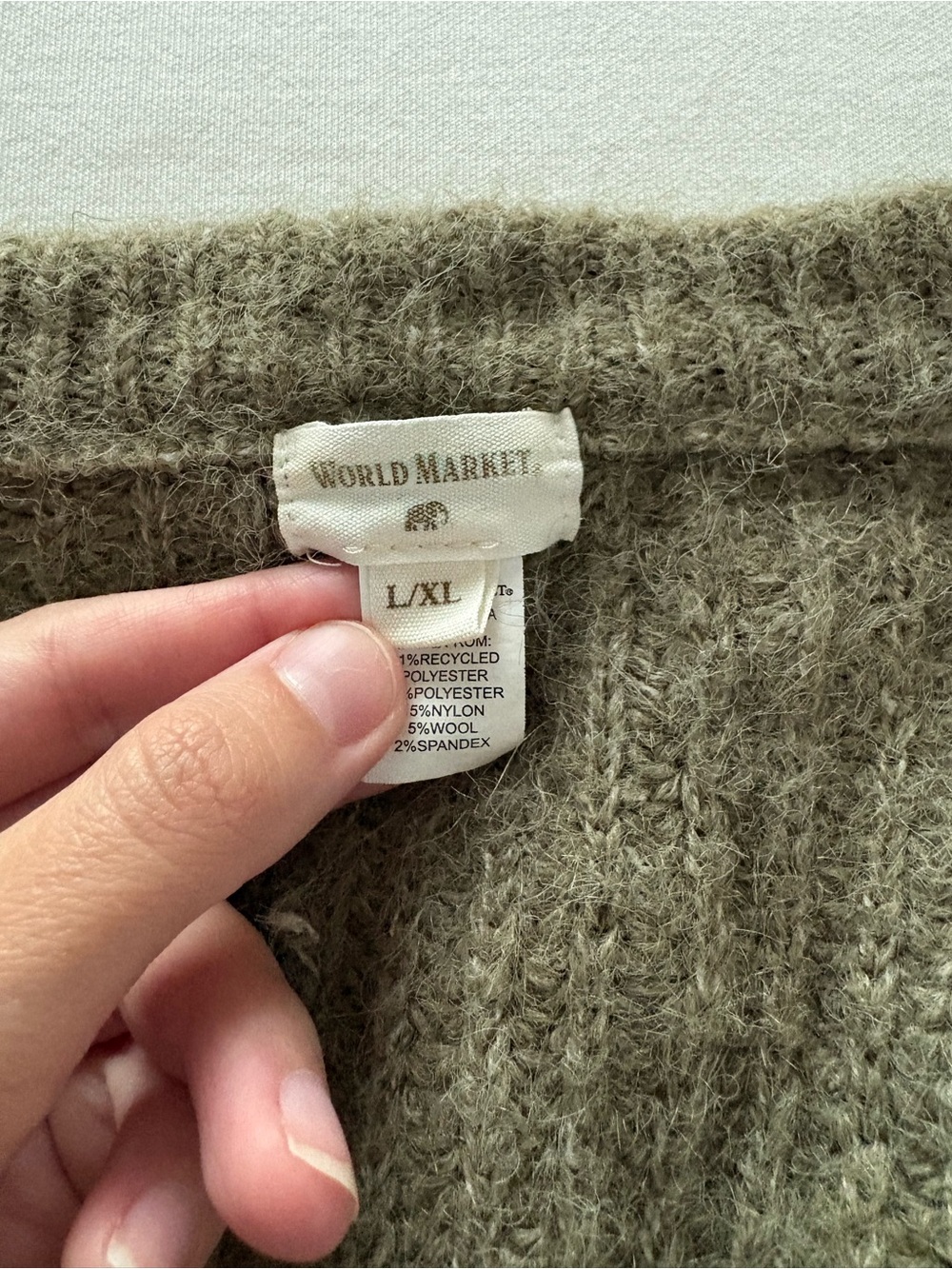 Cost Plus World Market Olive Green Ribbed Button-Up Cardigan - Picture 5 of 6